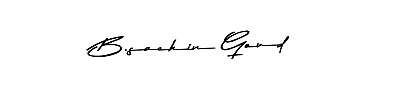 How to make B.sachin Goud name signature. Use Asem Kandis PERSONAL USE style for creating short signs online. This is the latest handwritten sign. B.sachin Goud signature style 9 images and pictures png