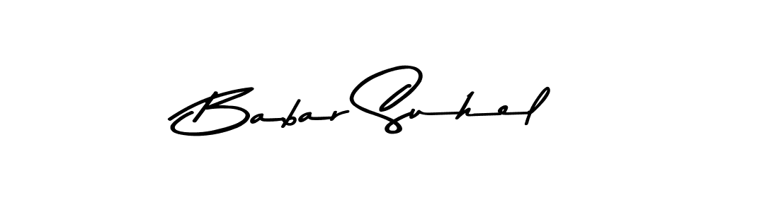 Use a signature maker to create a handwritten signature online. With this signature software, you can design (Asem Kandis PERSONAL USE) your own signature for name Babar Suhel. Babar Suhel signature style 9 images and pictures png