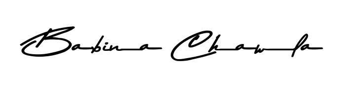 A dynamic signature style for Babina Chawla using Asem Kandis PERSONAL USE script. Designed to look authentic, handwritten, and professional. Babina Chawla signature style 9 images and pictures png