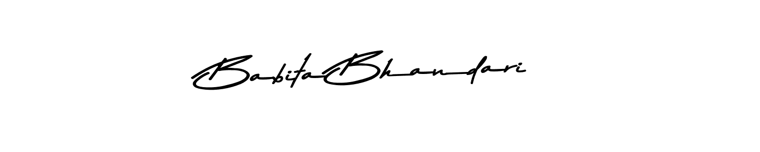 Create a beautiful signature design for name Babita Bhandari. With this signature (Asem Kandis PERSONAL USE) fonts, you can make a handwritten signature for free. Babita Bhandari signature style 9 images and pictures png