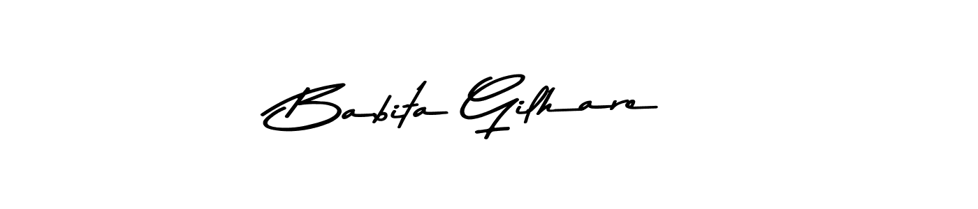 How to make Babita Gilhare signature? Asem Kandis PERSONAL USE is a professional autograph style. Create handwritten signature for Babita Gilhare name. Babita Gilhare signature style 9 images and pictures png