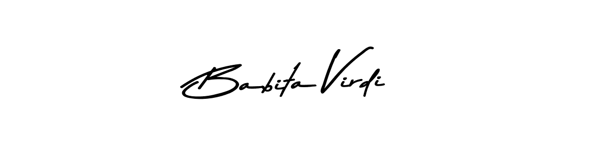 Create a beautiful signature design for name Babita Virdi. With this signature (Asem Kandis PERSONAL USE) fonts, you can make a handwritten signature for free. Babita Virdi signature style 9 images and pictures png