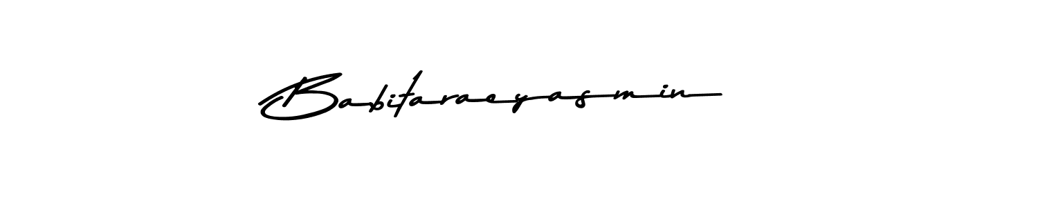 You can use this online signature creator to create a handwritten signature for the name Babitaraeyasmin. This is the best online autograph maker. Babitaraeyasmin signature style 9 images and pictures png