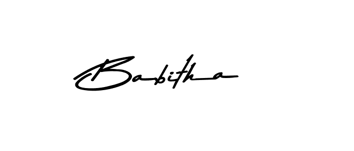 Use a signature maker to create a handwritten signature online. With this signature software, you can design (Asem Kandis PERSONAL USE) your own signature for name Babitha. Babitha signature style 9 images and pictures png