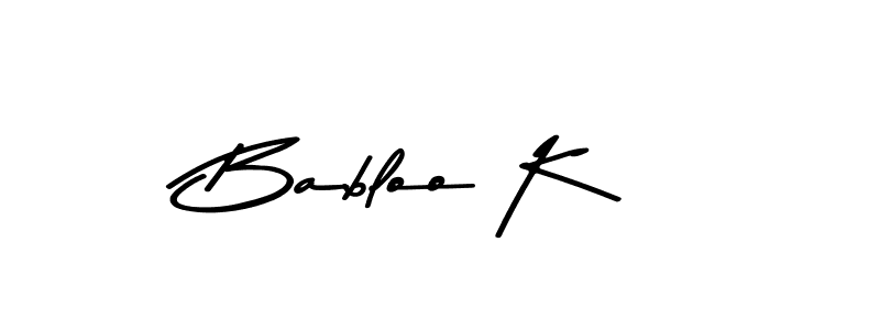 The best way (Asem Kandis PERSONAL USE) to make a short signature is to pick only two or three words in your name. The name Babloo K include a total of six letters. For converting this name. Babloo K signature style 9 images and pictures png