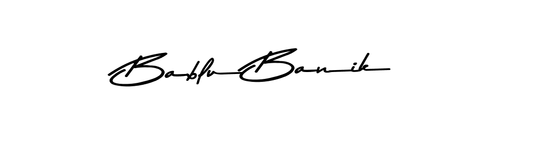 How to make Bablu Banik name signature. Use Asem Kandis PERSONAL USE style for creating short signs online. This is the latest handwritten sign. Bablu Banik signature style 9 images and pictures png
