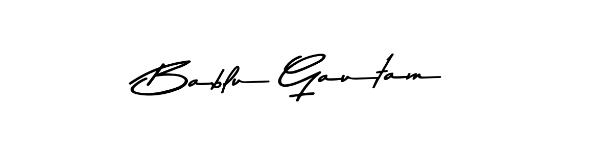 How to make Bablu Gautam name signature. Use Asem Kandis PERSONAL USE style for creating short signs online. This is the latest handwritten sign. Bablu Gautam signature style 9 images and pictures png