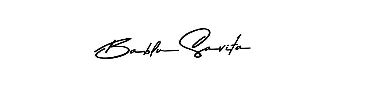 How to make Bablu Savita name signature. Use Asem Kandis PERSONAL USE style for creating short signs online. This is the latest handwritten sign. Bablu Savita signature style 9 images and pictures png