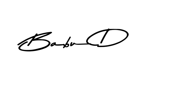 Make a beautiful signature design for name Babu D. With this signature (Asem Kandis PERSONAL USE) style, you can create a handwritten signature for free. Babu D signature style 9 images and pictures png