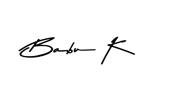 How to make Babu K name signature. Use Asem Kandis PERSONAL USE style for creating short signs online. This is the latest handwritten sign. Babu K signature style 9 images and pictures png