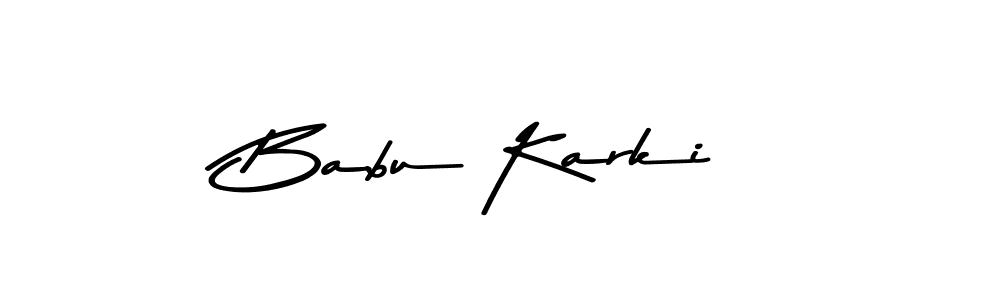 Design your own signature with our free online signature maker. With this signature software, you can create a handwritten (Asem Kandis PERSONAL USE) signature for name Babu Karki. Babu Karki signature style 9 images and pictures png