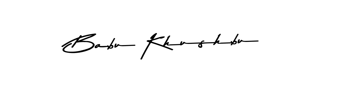 Make a beautiful signature design for name Babu Khushbu. With this signature (Asem Kandis PERSONAL USE) style, you can create a handwritten signature for free. Babu Khushbu signature style 9 images and pictures png