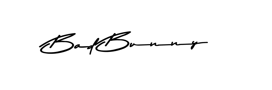 How to make Bad Bunny name signature. Use Asem Kandis PERSONAL USE style for creating short signs online. This is the latest handwritten sign. Bad Bunny signature style 9 images and pictures png