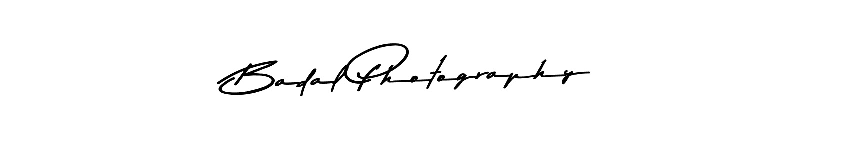 Create a beautiful signature design for name Badal Photography. With this signature (Asem Kandis PERSONAL USE) fonts, you can make a handwritten signature for free. Badal Photography signature style 9 images and pictures png