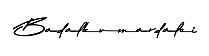 Create an unforgettable impression when signing with Badalkumardalei name styled in Asem Kandis PERSONAL USE typography. 100% free online generator. Badalkumardalei signature style 9 images and pictures png