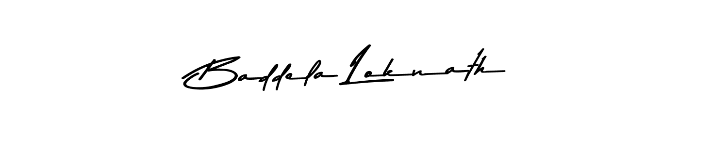 Design your own signature with our free online signature maker. With this signature software, you can create a handwritten (Asem Kandis PERSONAL USE) signature for name Baddela Loknath. Baddela Loknath signature style 9 images and pictures png