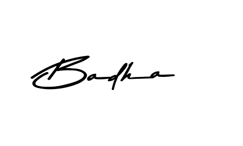Badha stylish signature style. Best Handwritten Sign (Asem Kandis PERSONAL USE) for my name. Handwritten Signature Collection Ideas for my name Badha. Badha signature style 9 images and pictures png