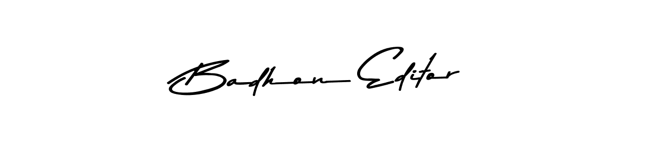 The best way (Asem Kandis PERSONAL USE) to make a short signature is to pick only two or three words in your name. The name Badhon Editor include a total of six letters. For converting this name. Badhon Editor signature style 9 images and pictures png