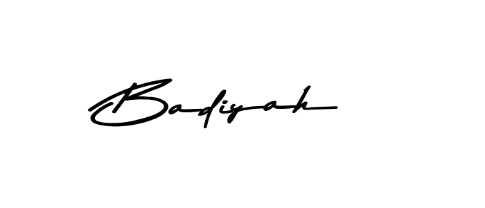 Create a beautiful signature design for name Badiyah. With this signature (Asem Kandis PERSONAL USE) fonts, you can make a handwritten signature for free. Badiyah signature style 9 images and pictures png