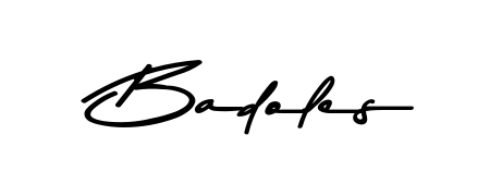 Achieve flawless digital penmanship with Badoles name in Asem Kandis PERSONAL USE font. The perfect tool for creating online signatures. Badoles signature style 9 images and pictures png