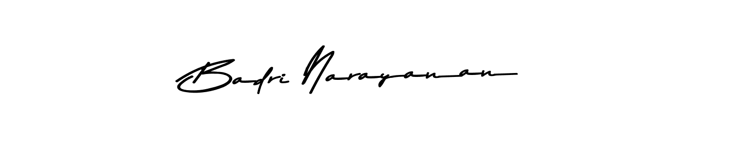 Make a beautiful signature design for name Badri Narayanan. With this signature (Asem Kandis PERSONAL USE) style, you can create a handwritten signature for free. Badri Narayanan signature style 9 images and pictures png