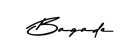 A modern signature idea for name Bagade using Asem Kandis PERSONAL USE font. Clean strokes and elegant curves make it stand out instantly. Bagade signature style 9 images and pictures png