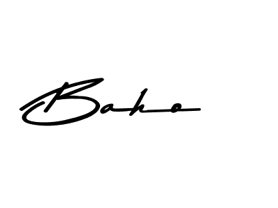 Make a beautiful signature design for name Baho. With this signature (Asem Kandis PERSONAL USE) style, you can create a handwritten signature for free. Baho signature style 9 images and pictures png