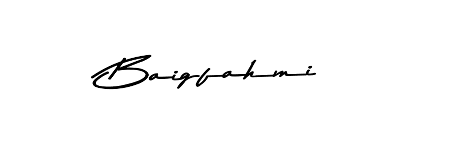 Make a beautiful signature design for name Baigfahmi. With this signature (Asem Kandis PERSONAL USE) style, you can create a handwritten signature for free. Baigfahmi signature style 9 images and pictures png