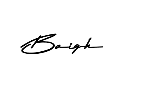 How to make Baigh name signature. Use Asem Kandis PERSONAL USE style for creating short signs online. This is the latest handwritten sign. Baigh signature style 9 images and pictures png