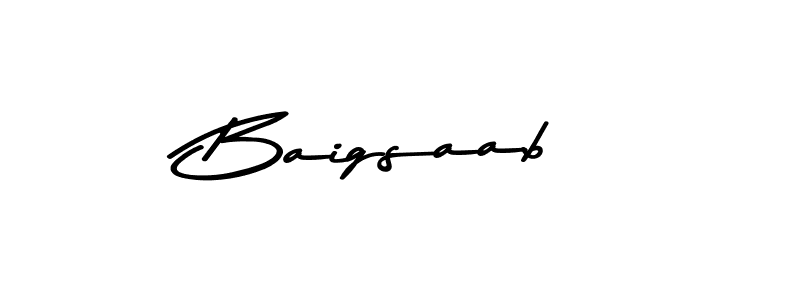 Make a beautiful signature design for name Baigsaab. With this signature (Asem Kandis PERSONAL USE) style, you can create a handwritten signature for free. Baigsaab signature style 9 images and pictures png