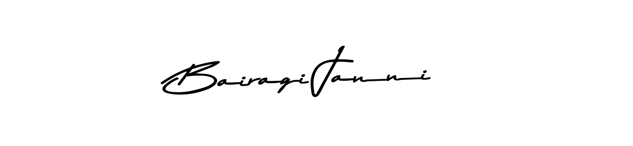 Create a beautiful signature design for name Bairagi Janni. With this signature (Asem Kandis PERSONAL USE) fonts, you can make a handwritten signature for free. Bairagi Janni signature style 9 images and pictures png