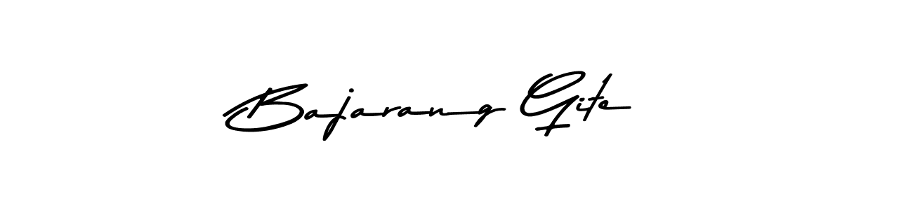 Design your own signature with our free online signature maker. With this signature software, you can create a handwritten (Asem Kandis PERSONAL USE) signature for name Bajarang Gite. Bajarang Gite signature style 9 images and pictures png