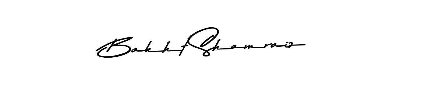 Create a beautiful signature design for name Bakht Shamraiz. With this signature (Asem Kandis PERSONAL USE) fonts, you can make a handwritten signature for free. Bakht Shamraiz signature style 9 images and pictures png