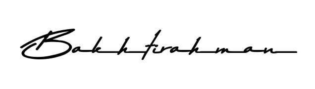 The best way (Asem Kandis PERSONAL USE) to make a short signature is to pick only two or three words in your name. For converting this name Bakhtirahman. Bakhtirahman signature style 9 images and pictures png