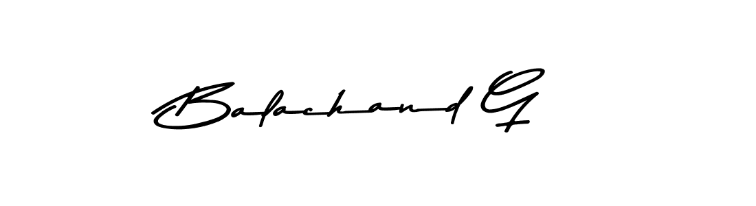 How to make Balachand G name signature. Use Asem Kandis PERSONAL USE style for creating short signs online. This is the latest handwritten sign. Balachand G signature style 9 images and pictures png