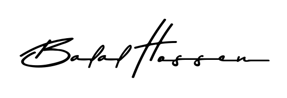 A stylish, flowing autograph style designed for name Balal Hossen using Asem Kandis PERSONAL USE typography. Perfect for digital creative projects. Balal Hossen signature style 9 images and pictures png