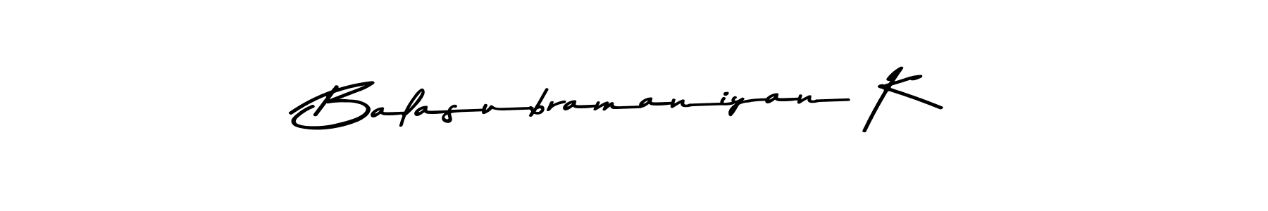 You can use this online signature creator to create a handwritten signature for the name Balasubramaniyan K. This is the best online autograph maker. Balasubramaniyan K signature style 9 images and pictures png