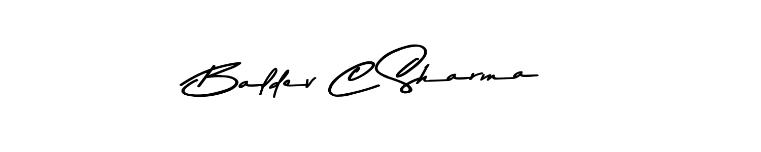 Make a beautiful signature design for name Baldev C Sharma. With this signature (Asem Kandis PERSONAL USE) style, you can create a handwritten signature for free. Baldev C Sharma signature style 9 images and pictures png