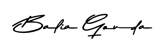 Design your own signature with our free online signature maker. With this signature software, you can create a handwritten (Asem Kandis PERSONAL USE) signature for name Balia Gouda. Balia Gouda signature style 9 images and pictures png
