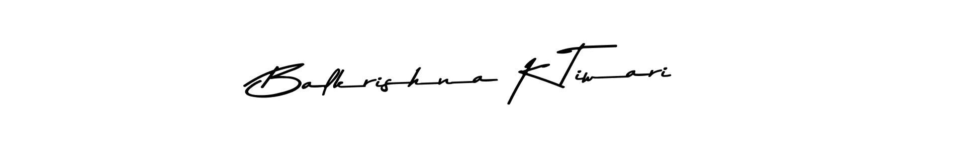 Asem Kandis PERSONAL USE is a professional signature style that is perfect for those who want to add a touch of class to their signature. It is also a great choice for those who want to make their signature more unique. Get Balkrishna K Tiwari name to fancy signature for free. Balkrishna K Tiwari signature style 9 images and pictures png