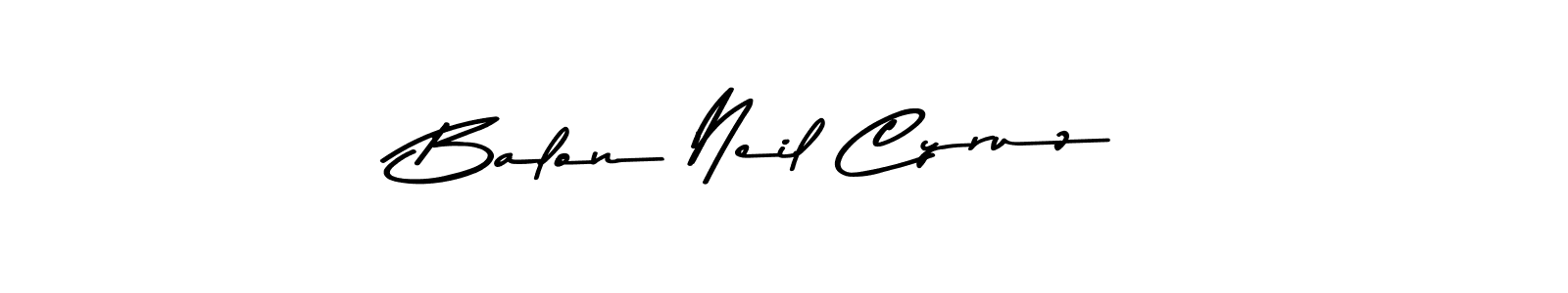 How to make Balon Neil Cyruz name signature. Use Asem Kandis PERSONAL USE style for creating short signs online. This is the latest handwritten sign. Balon Neil Cyruz signature style 9 images and pictures png