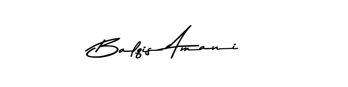 Make a beautiful signature design for name Balqis Amani. With this signature (Asem Kandis PERSONAL USE) style, you can create a handwritten signature for free. Balqis Amani signature style 9 images and pictures png