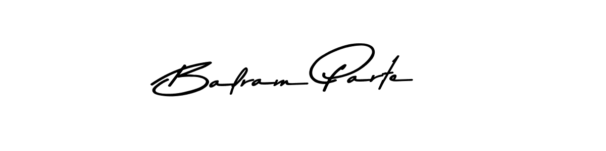 Create a beautiful signature design for name Balram Parte. With this signature (Asem Kandis PERSONAL USE) fonts, you can make a handwritten signature for free. Balram Parte signature style 9 images and pictures png