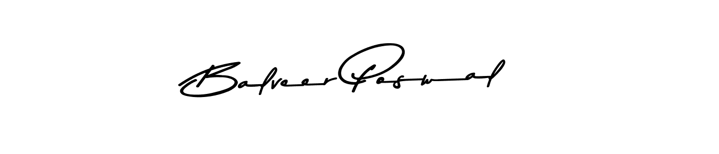 How to make Balveer Poswal name signature. Use Asem Kandis PERSONAL USE style for creating short signs online. This is the latest handwritten sign. Balveer Poswal signature style 9 images and pictures png