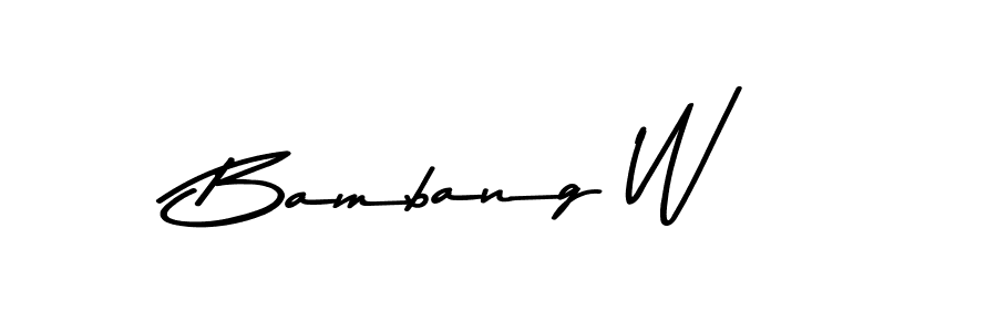 This is the best signature style for the Bambang W name. Also you like these signature font (Asem Kandis PERSONAL USE). Mix name signature. Bambang W signature style 9 images and pictures png