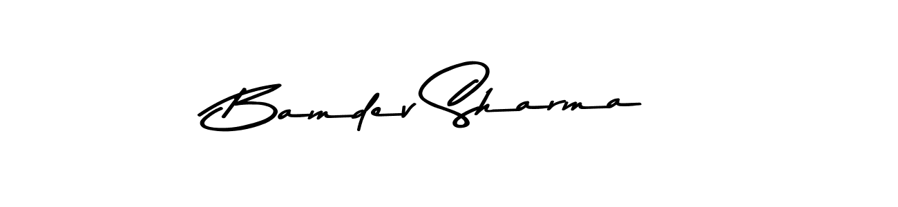 Create a beautiful signature design for name Bamdev Sharma. With this signature (Asem Kandis PERSONAL USE) fonts, you can make a handwritten signature for free. Bamdev Sharma signature style 9 images and pictures png