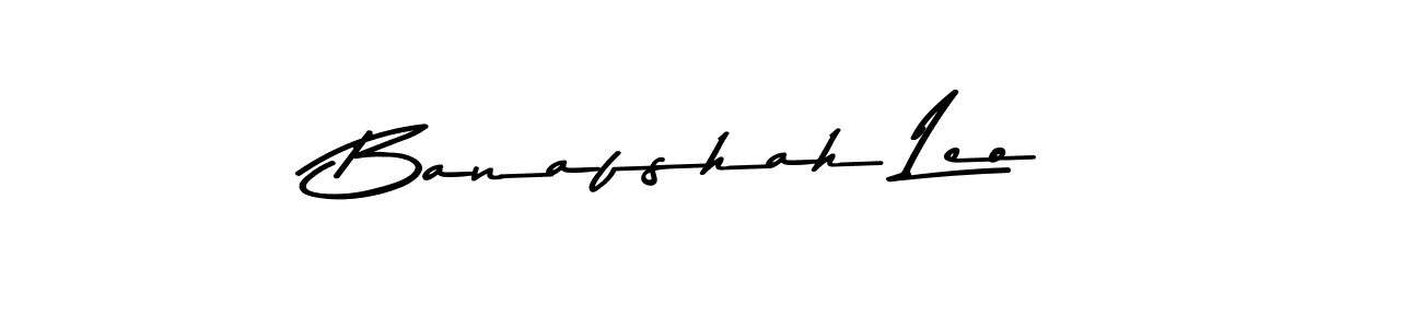 How to make Banafshah Leo name signature. Use Asem Kandis PERSONAL USE style for creating short signs online. This is the latest handwritten sign. Banafshah Leo signature style 9 images and pictures png