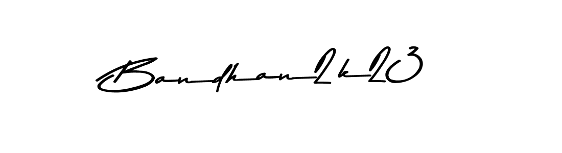 Make a beautiful signature design for name Bandhan2k23. With this signature (Asem Kandis PERSONAL USE) style, you can create a handwritten signature for free. Bandhan2k23 signature style 9 images and pictures png