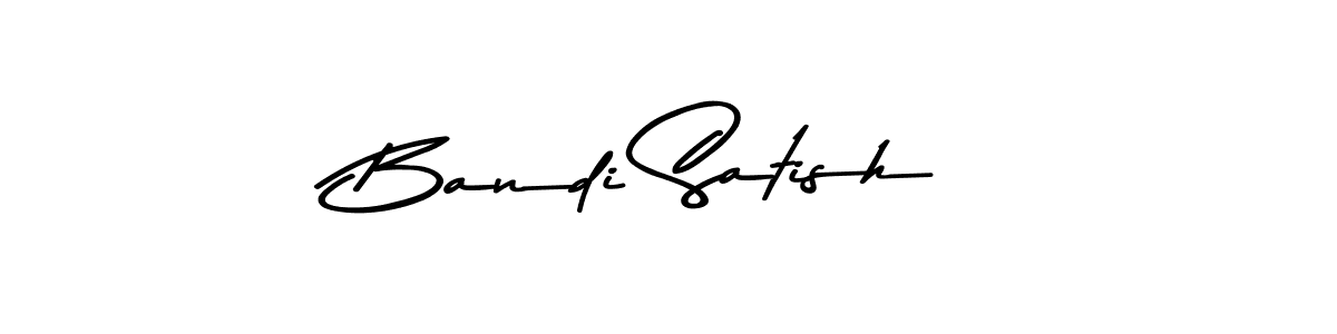 Make a beautiful signature design for name Bandi Satish. With this signature (Asem Kandis PERSONAL USE) style, you can create a handwritten signature for free. Bandi Satish signature style 9 images and pictures png