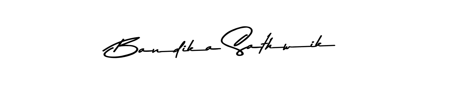 This is the best signature style for the Bandika Sathwik name. Also you like these signature font (Asem Kandis PERSONAL USE). Mix name signature. Bandika Sathwik signature style 9 images and pictures png